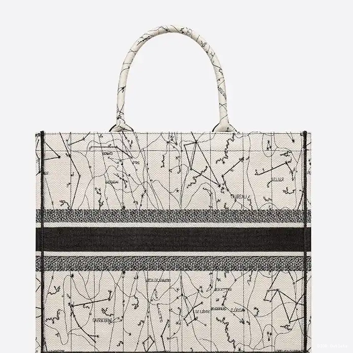 Affordable Hot Tote Dior Book Grey Motif Constellation Canvas 0227