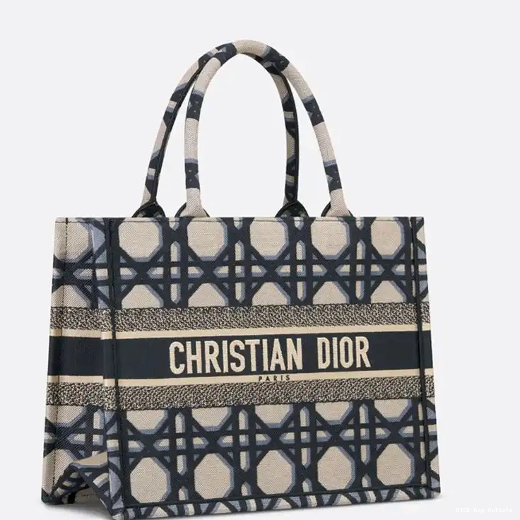 Cheap Hot Macrocannage Book Blue Tote Canvas Motif Dior 0220