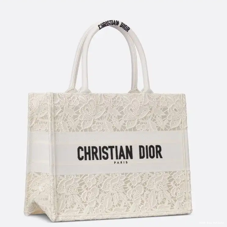 Affordable Hot Motif Canvas White Macrame Book Dior Tote D-Lace 0211