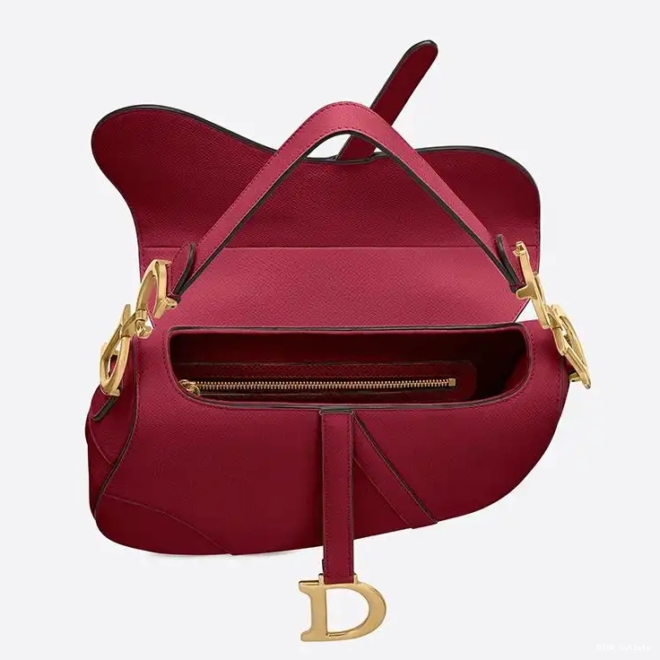 Affordable Hot Grained Red Bag Calfskin Dior Saddle 0216