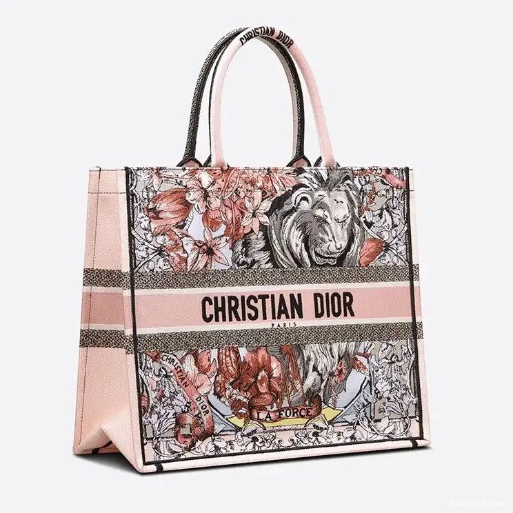 Cheap Hot Motif Dior Canvas Multicolor Book Force Tote La 0225