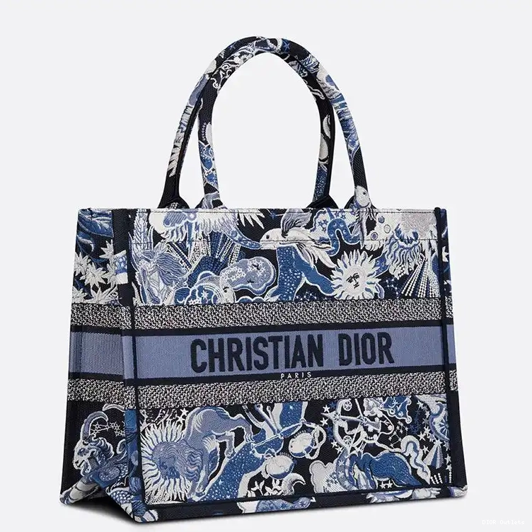 Cheap Hot Fantastico Book Zodiac Dior Canvas Tote Motif Blue 0221