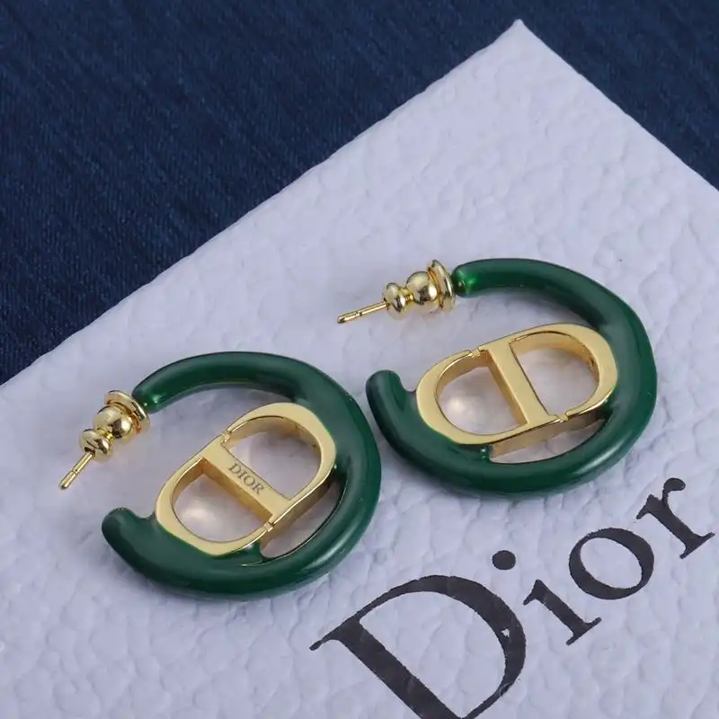 Affordable Hot Dior 30 Montaigne Earrings Metal and Lacquer Gold Green 0204