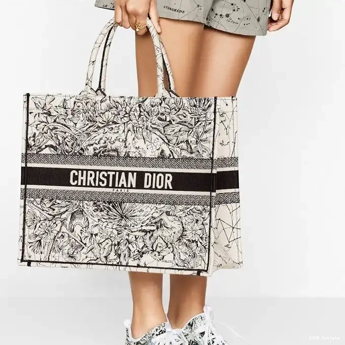 Affordable Hot Tote Dior Book Grey Motif Constellation Canvas 0227