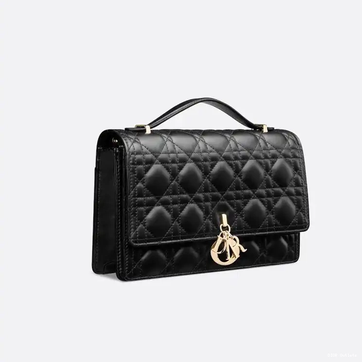 Affordable Hot Handle Top Cannage Dior Bag Miss Small Lambskin Black 0226