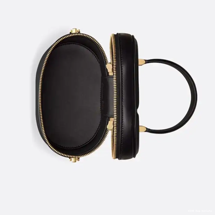 Affordable Hot Dior Small Black Vanity Calfskin CD Case Signature 0213