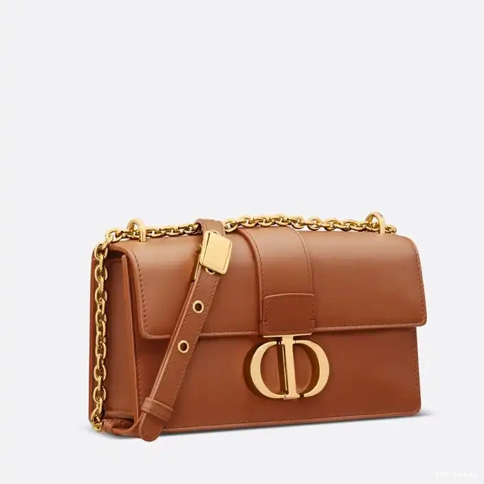 Affordable Hot Calfskin Bag East-West Montaigne 30 Brown Dior Chain With 0227