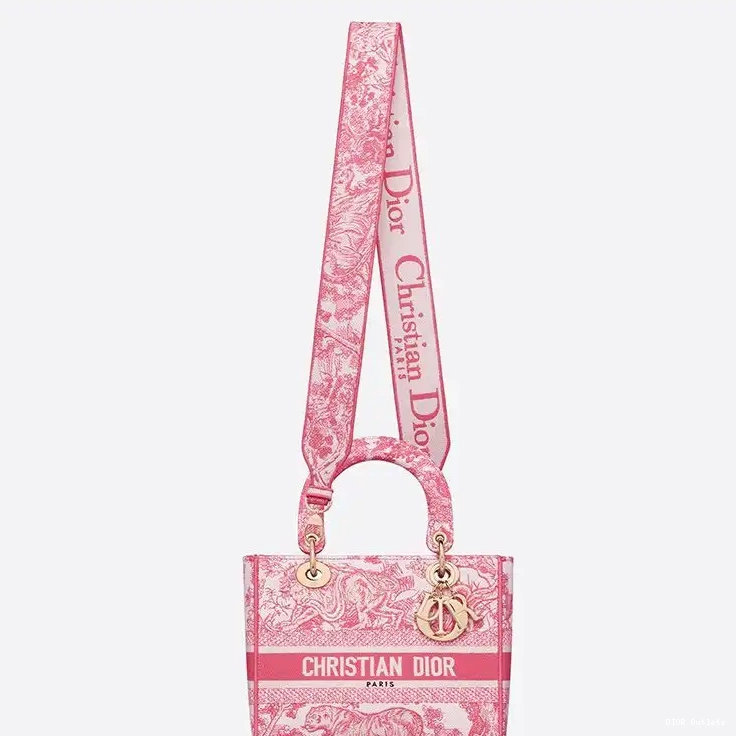 Cheap Hot Canvas Rose Medium D-lite Toile Jouy Lady de Motif Bag 0216