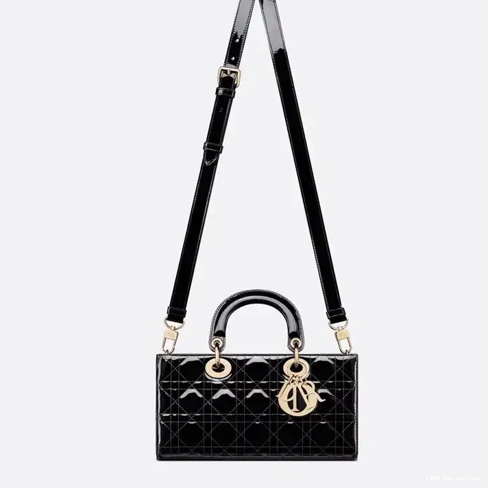 Affordable Hot Patent Medium Bag Calfskin D-Joy Black Cannage Lady 0224