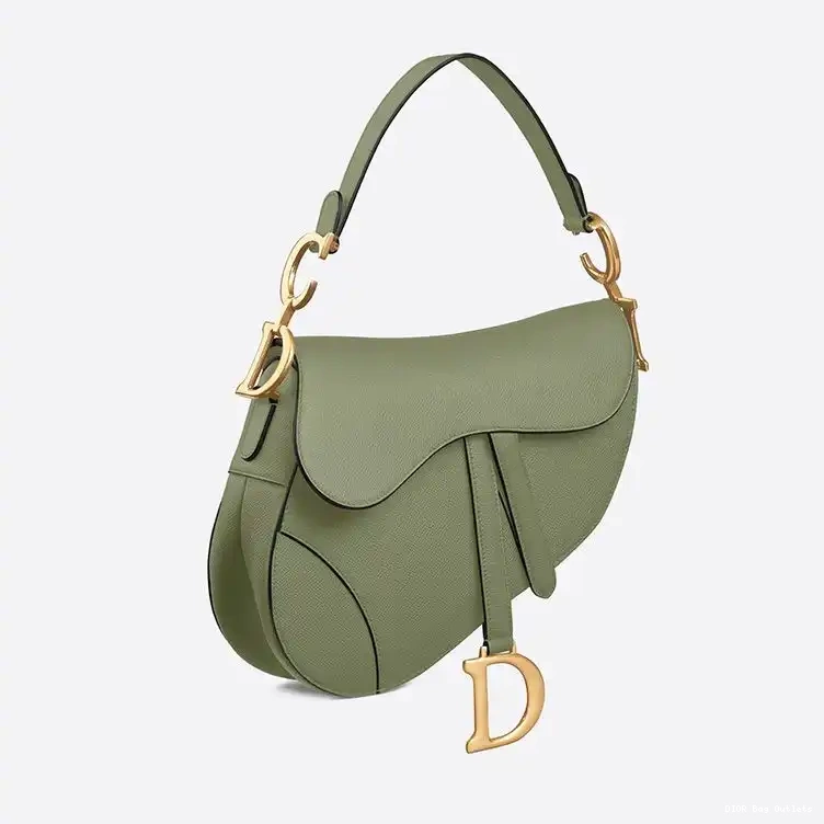 Affordable Hot Calfskin Dior Grained Bag Green Saddle 0220