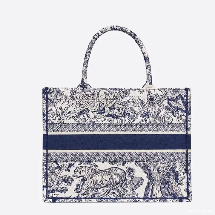 Cheap Hot Canvas Dior Tote Book Jouy Motif Blue Toile De 0224