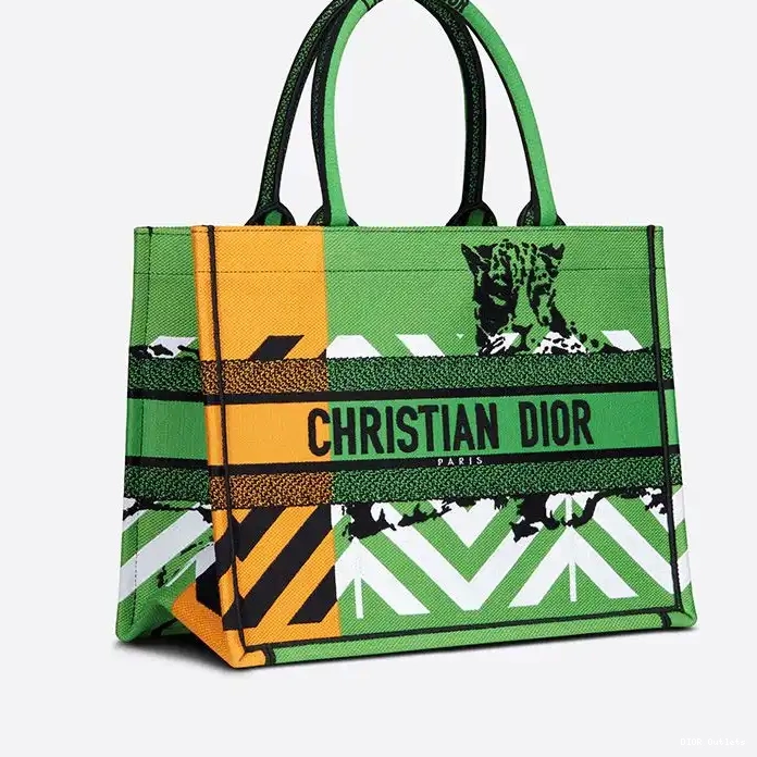 Cheap Hot Orange D-Jungle Book Dior Pop Motif Canvas Tote Green 0218