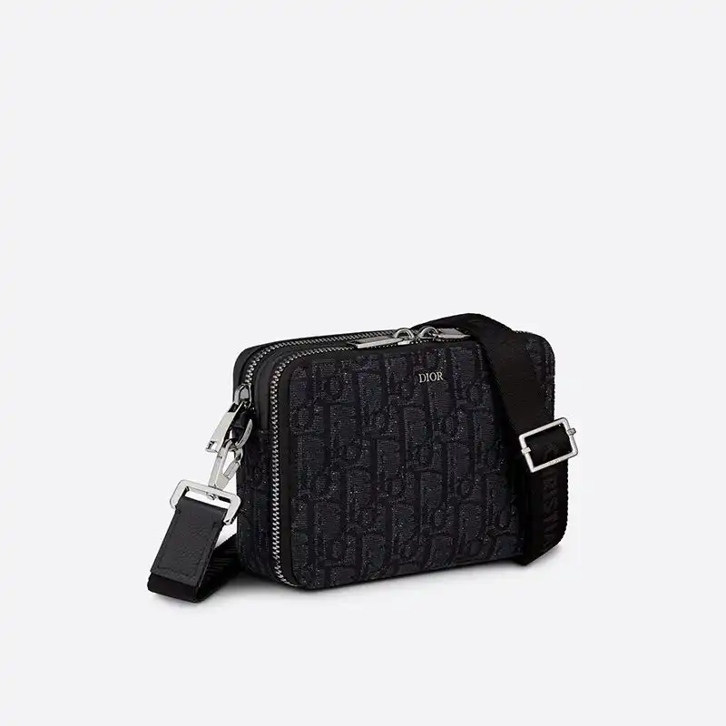 Cheap Hot Dior Messenger Pouch Oblique Motif Canvas Black 0205