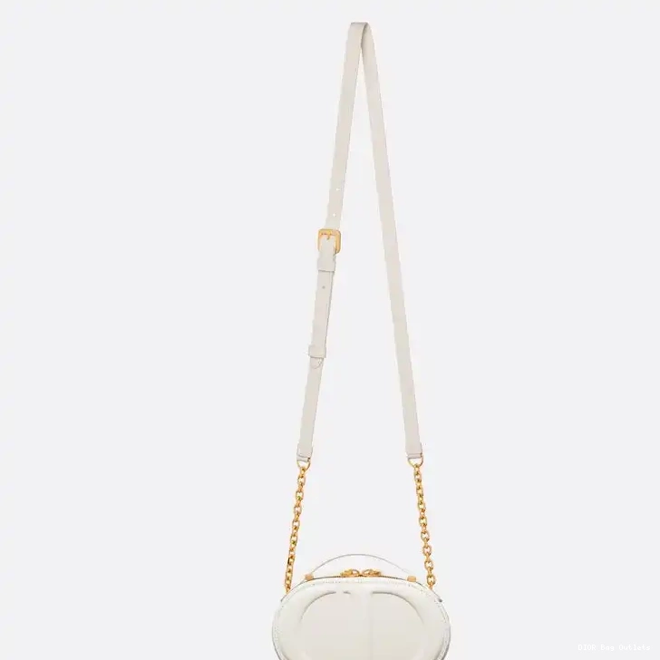 Affordable Hot CD Oval Signature White Camera Calfskin Bag Dior 0215