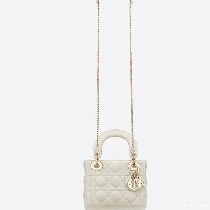 Affordable Hot Dior Lambskin Mini Bag Cannage White Lady 0210