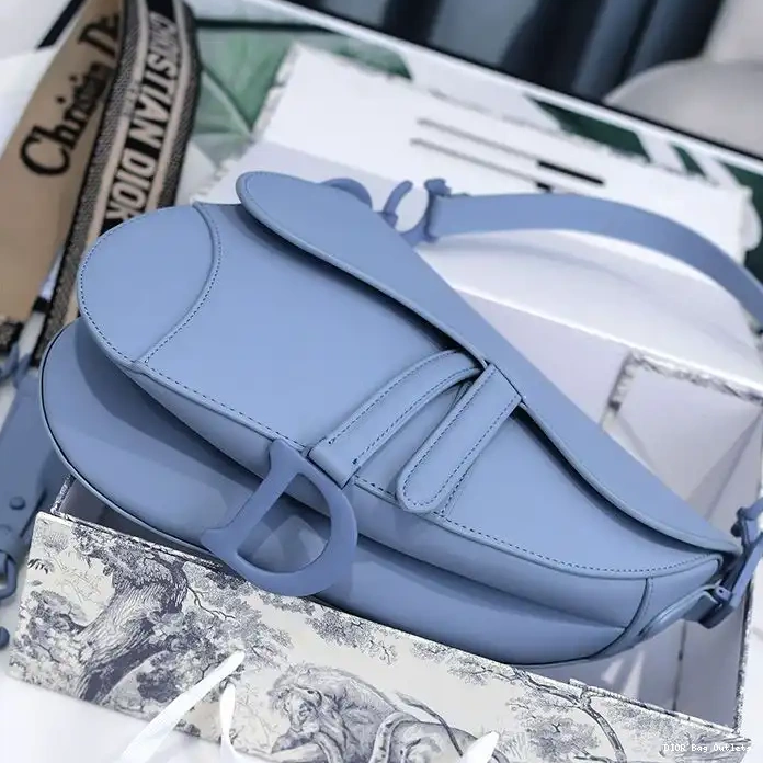 Affordable Hot Saddle Bag Dior Blue Ultramatte Calfskin 0217