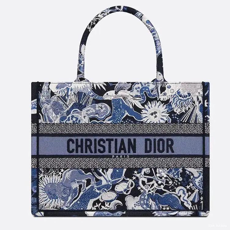 Cheap Hot Fantastico Book Zodiac Dior Canvas Tote Motif Blue 0221